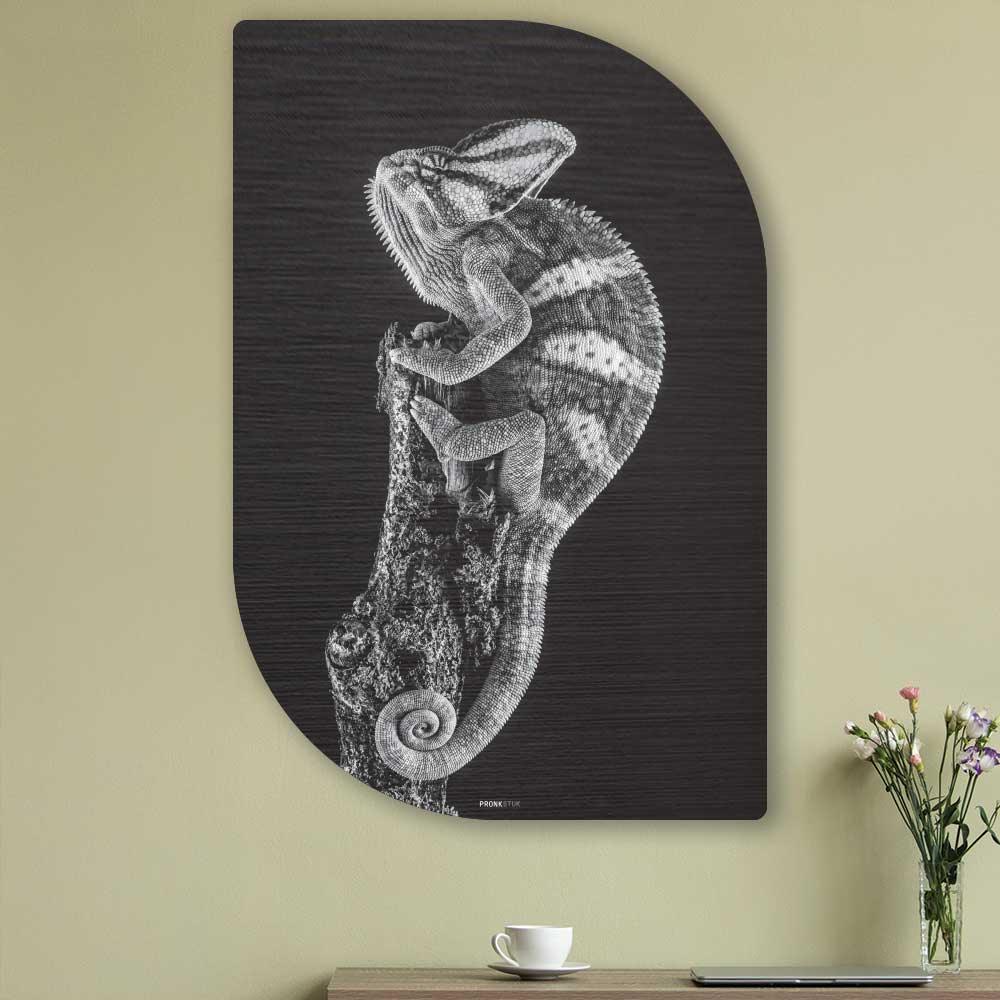 Chameleon - Schilderij kameleon Lehti - Unieke kameleon wanddecoratie