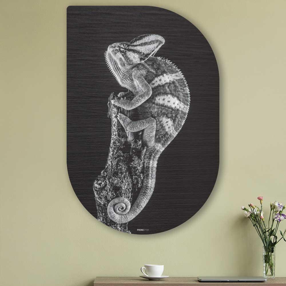 Chameleon - Schilderij kameleon Tippa - Unieke kameleon wanddecoratie