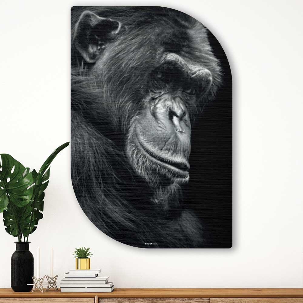 Champanzee - Schilderij Aap 
 Lehti - Karaktervolle Aap Wanddecoratie