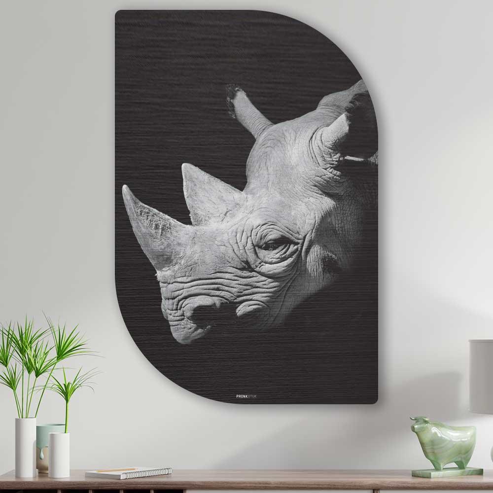 Rhino - Schilderij Neushoorn Lehti - Stoer en unieke neushoorn wanddecoratie