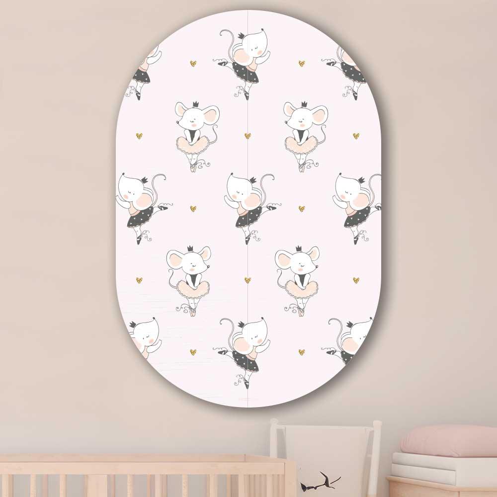 wanddecoratie kopen - Ballerina Fun Oval - Unieke wanddecoratie