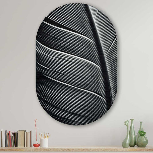 wanddecoratie kopen - Bird Feather Oval - Unieke wanddecoratie