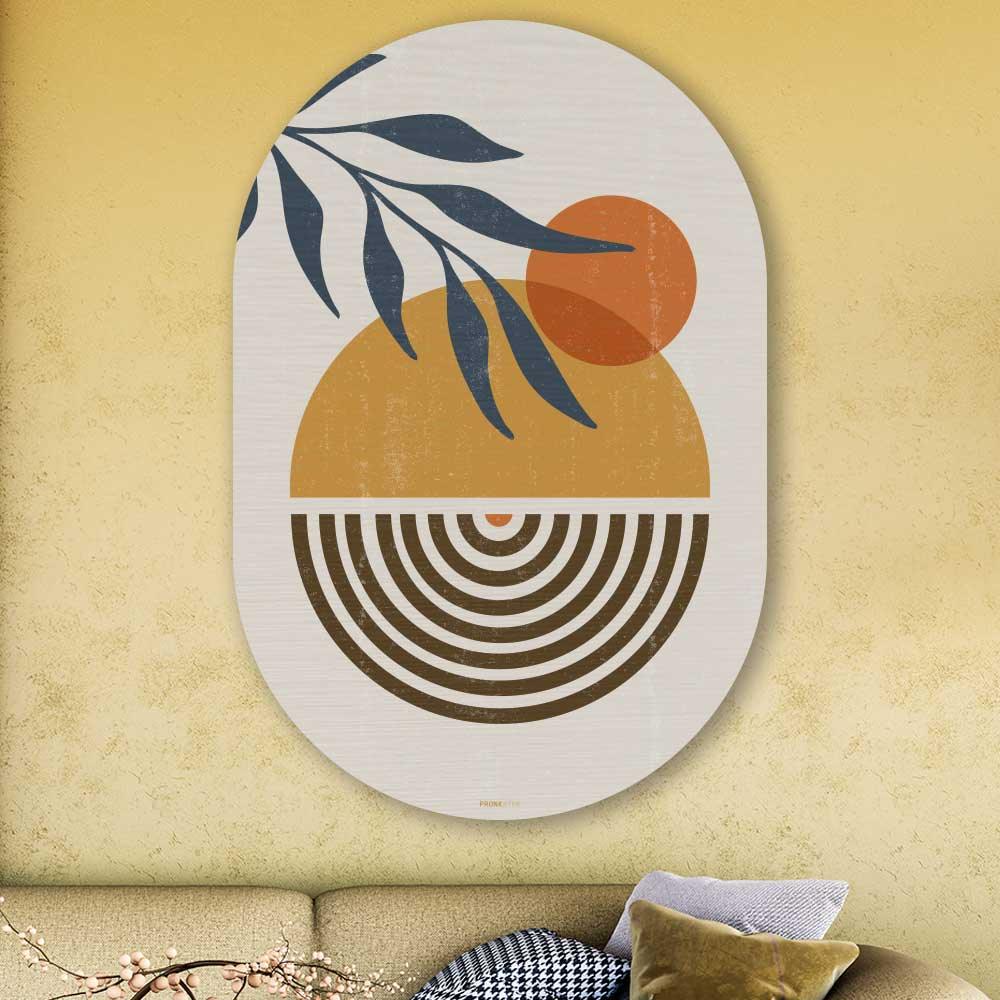 wanddecoratie kopen - Boho Sunset Oval - Unieke wanddecoratie