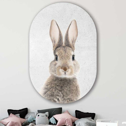 wanddecoratie kopen - Funny Bunny Oval - Unieke wanddecoratie