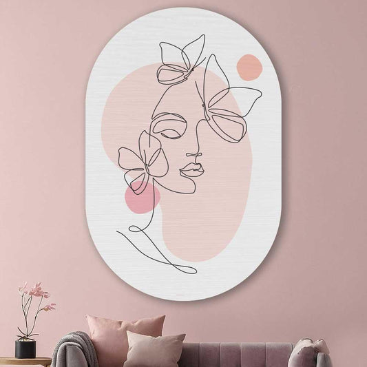 wanddecoratie kopen - Butterfly Woman Oval - Unieke wanddecoratie