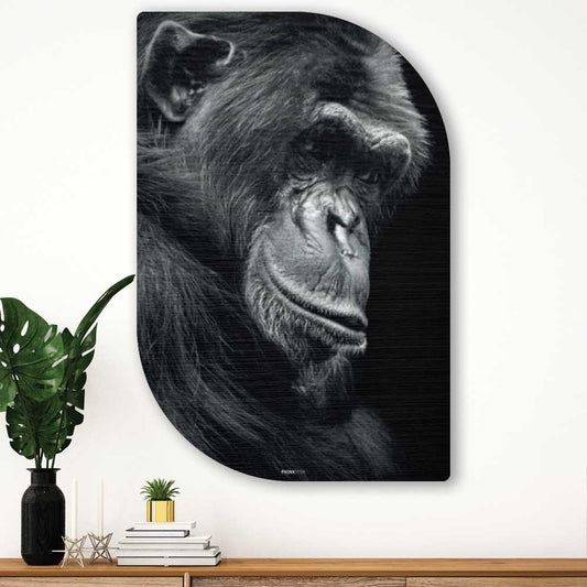 Champanzee - Schilderij Aap 
 Lehti - Karaktervolle Aap Wanddecoratie