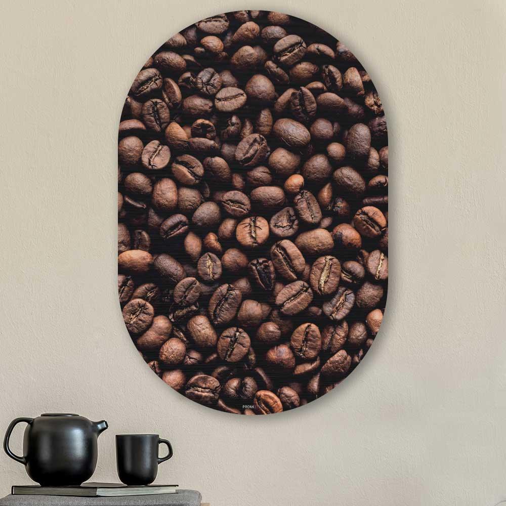 wanddecoratie kopen - Coffee Beans Oval - Unieke wanddecoratie