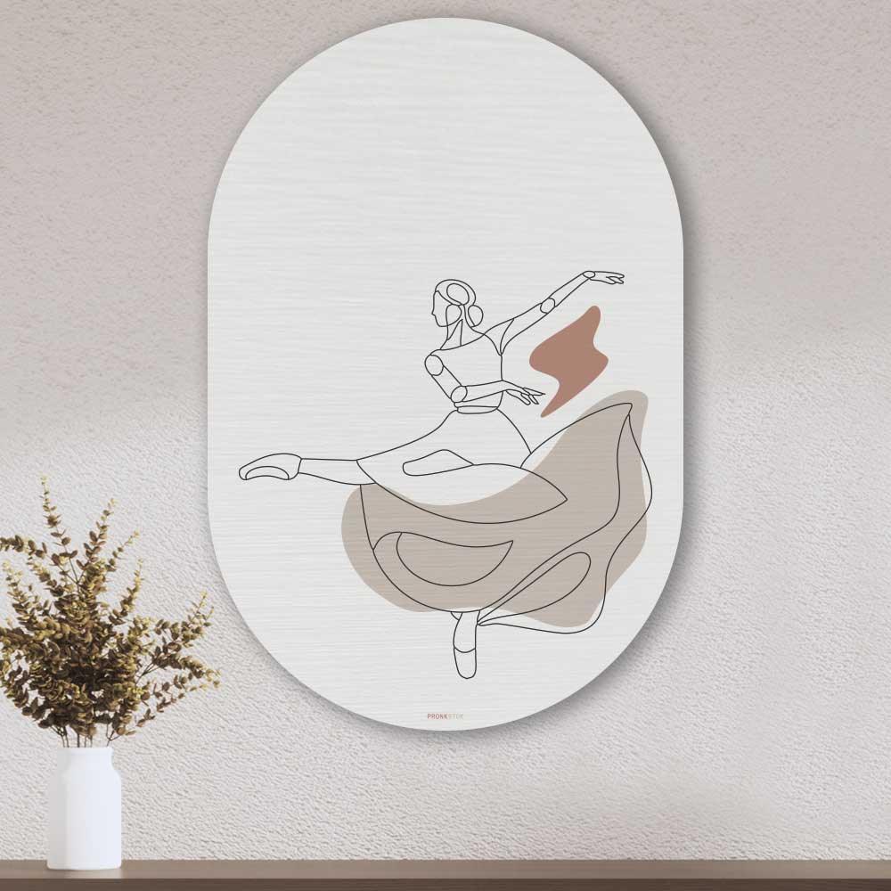 wanddecoratie kopen - Dancing Woman Oval - Unieke wanddecoratie