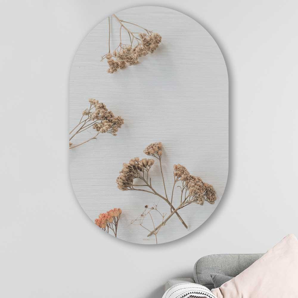 wanddecoratie kopen - Dry Flowers Oval - Unieke wanddecoratie