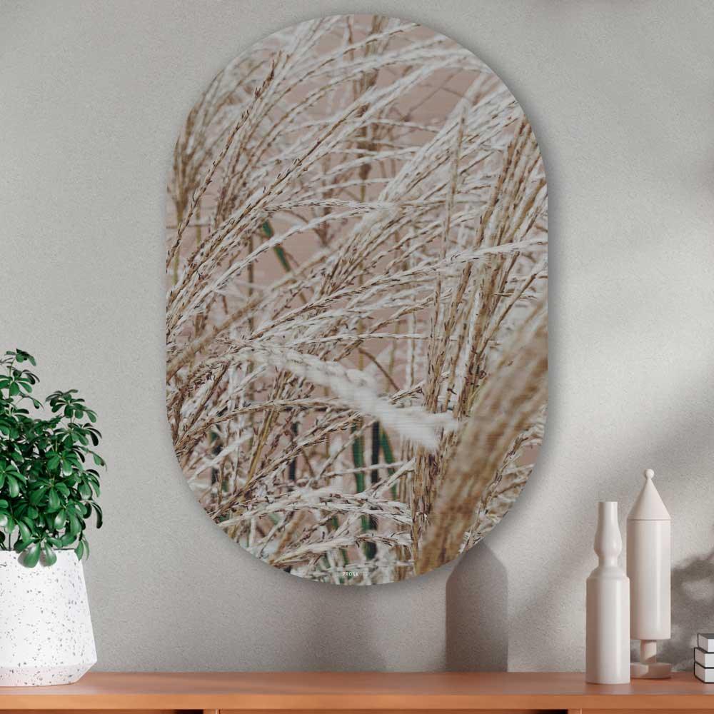 wanddecoratie kopen - Dry Reeds Oval - Unieke wanddecoratie