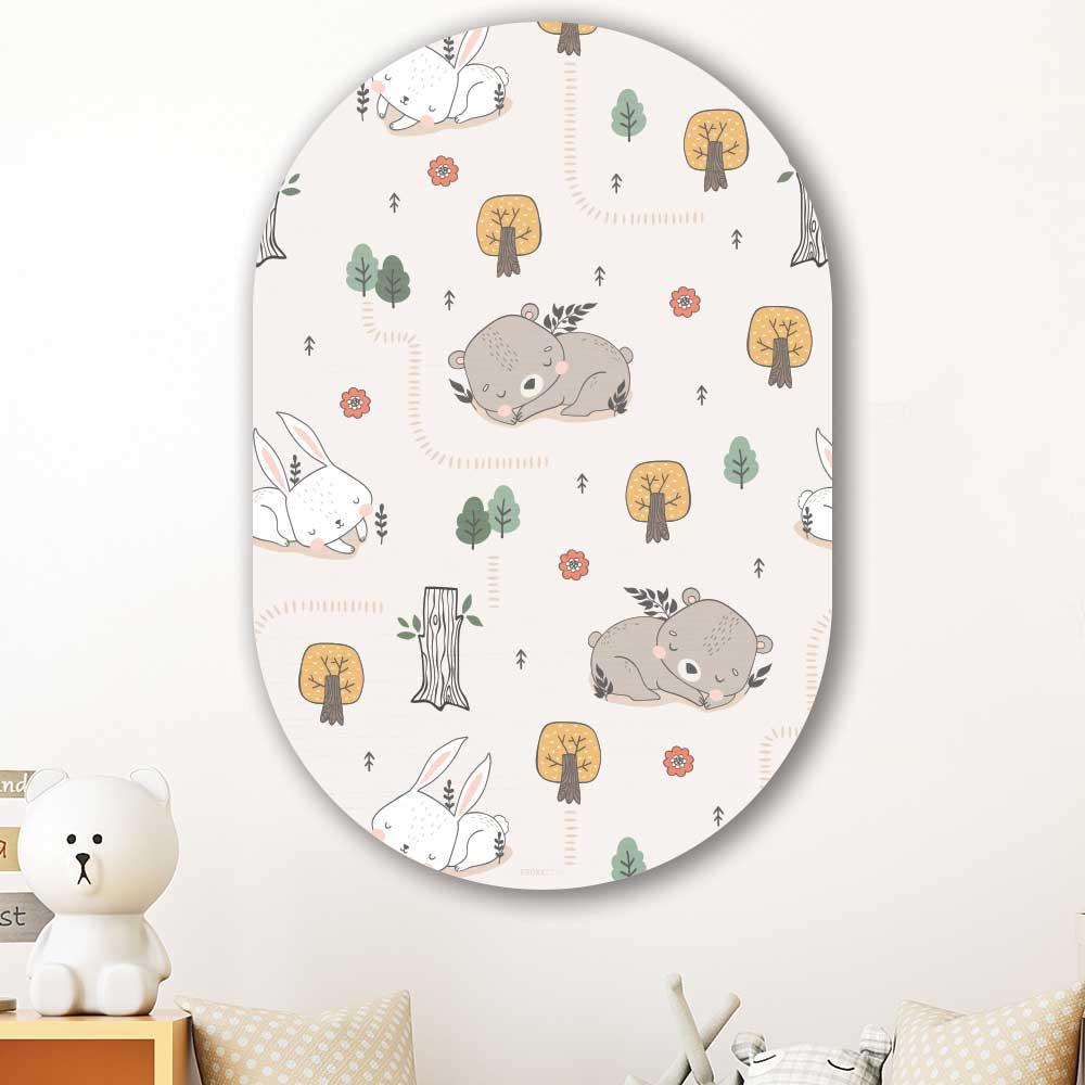 wanddecoratie kopen - Forest Fun Oval - Unieke wanddecoratie