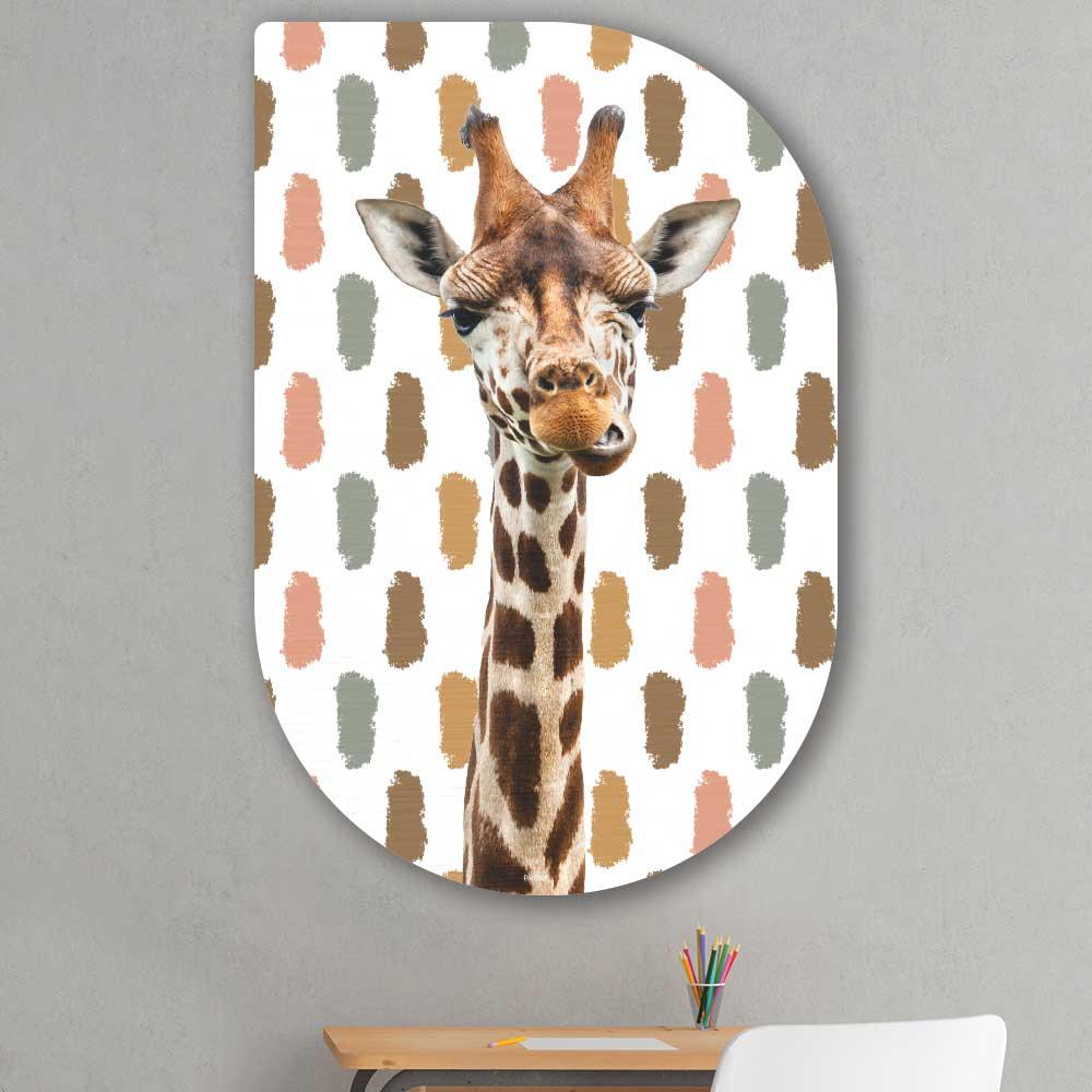 wanddecoratie kopen - Funny Giraffe Tippa - Unieke wanddecoratie