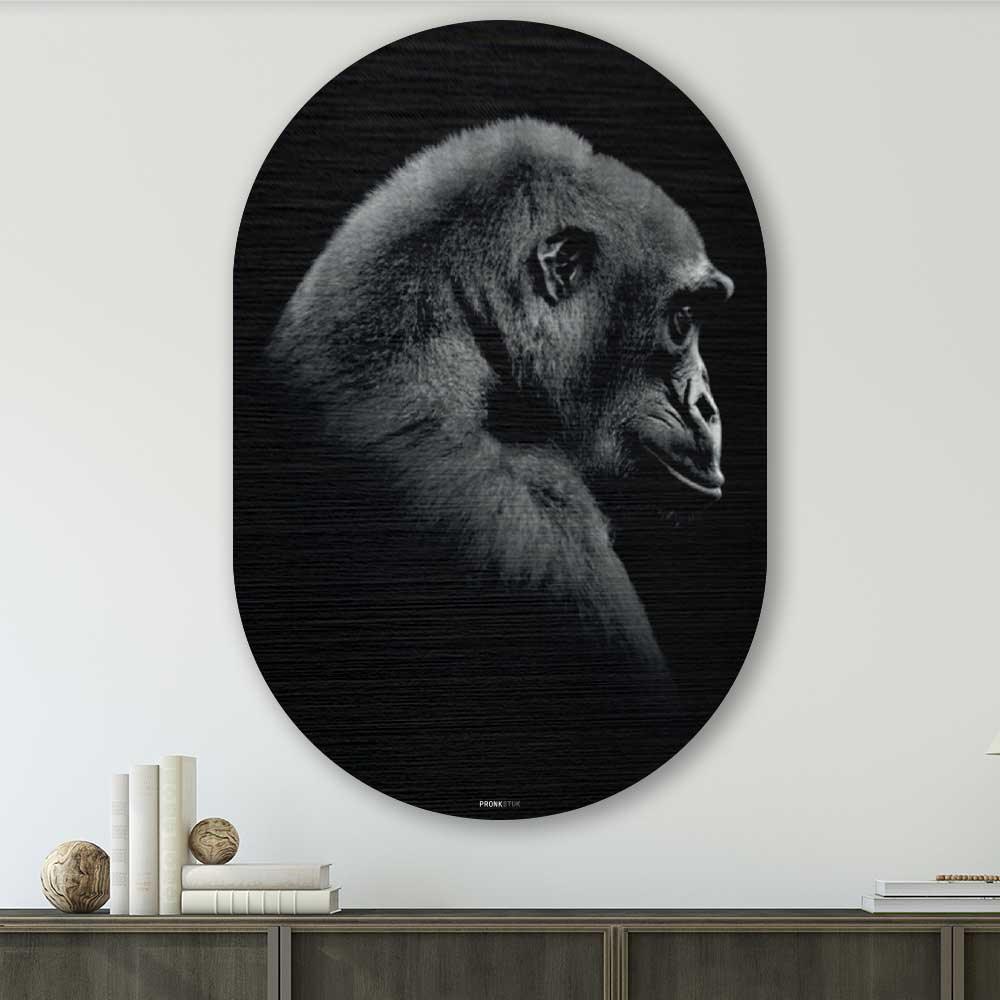 wanddecoratie kopen - Gorilla Oval - Unieke wanddecoratie