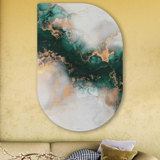 wanddecoratie kopen - Green Gold Marble Tippa - Unieke wanddecoratie