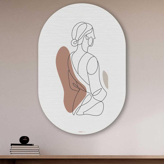 wanddecoratie kopen - Lady in Silhouette Oval - Unieke wanddecoratie