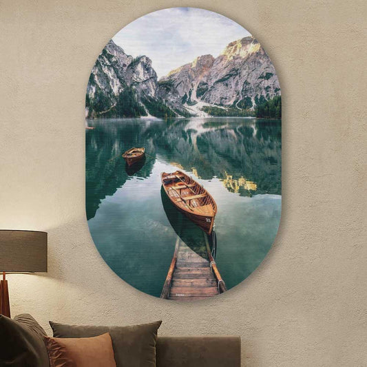 wanddecoratie kopen - Lake Boats Oval - Unieke wanddecoratie