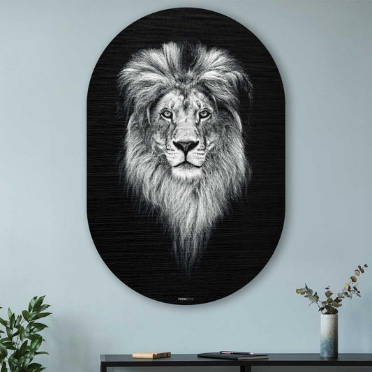 wanddecoratie kopen - Lion Oval - Unieke wanddecoratie