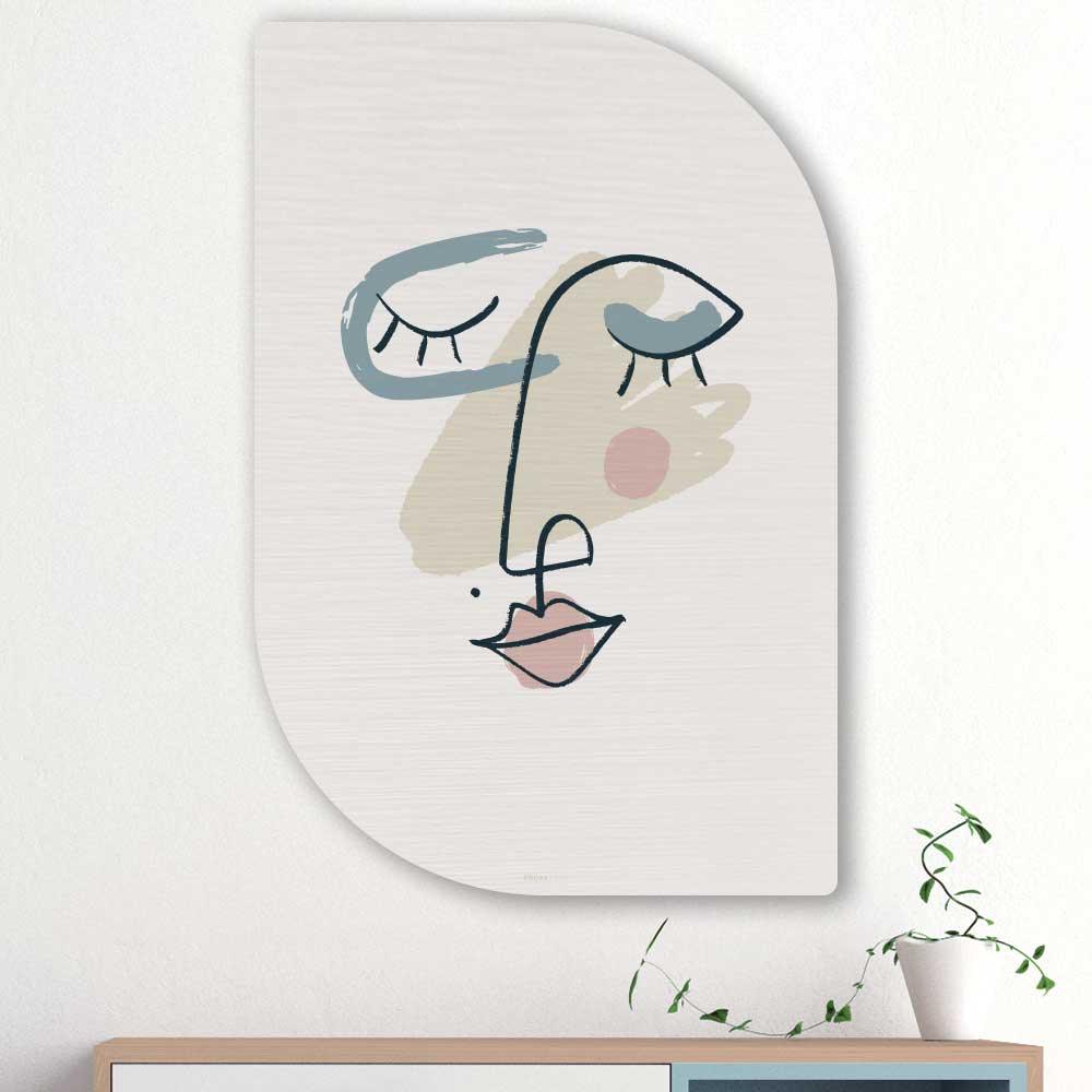 wanddecoratie kopen - Minimalist Woman’s Face Lehti - Unieke wanddecoratie