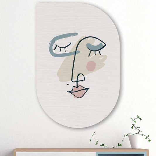 wanddecoratie kopen - Minimalist Woman’s Face Tippa - Unieke wanddecoratie