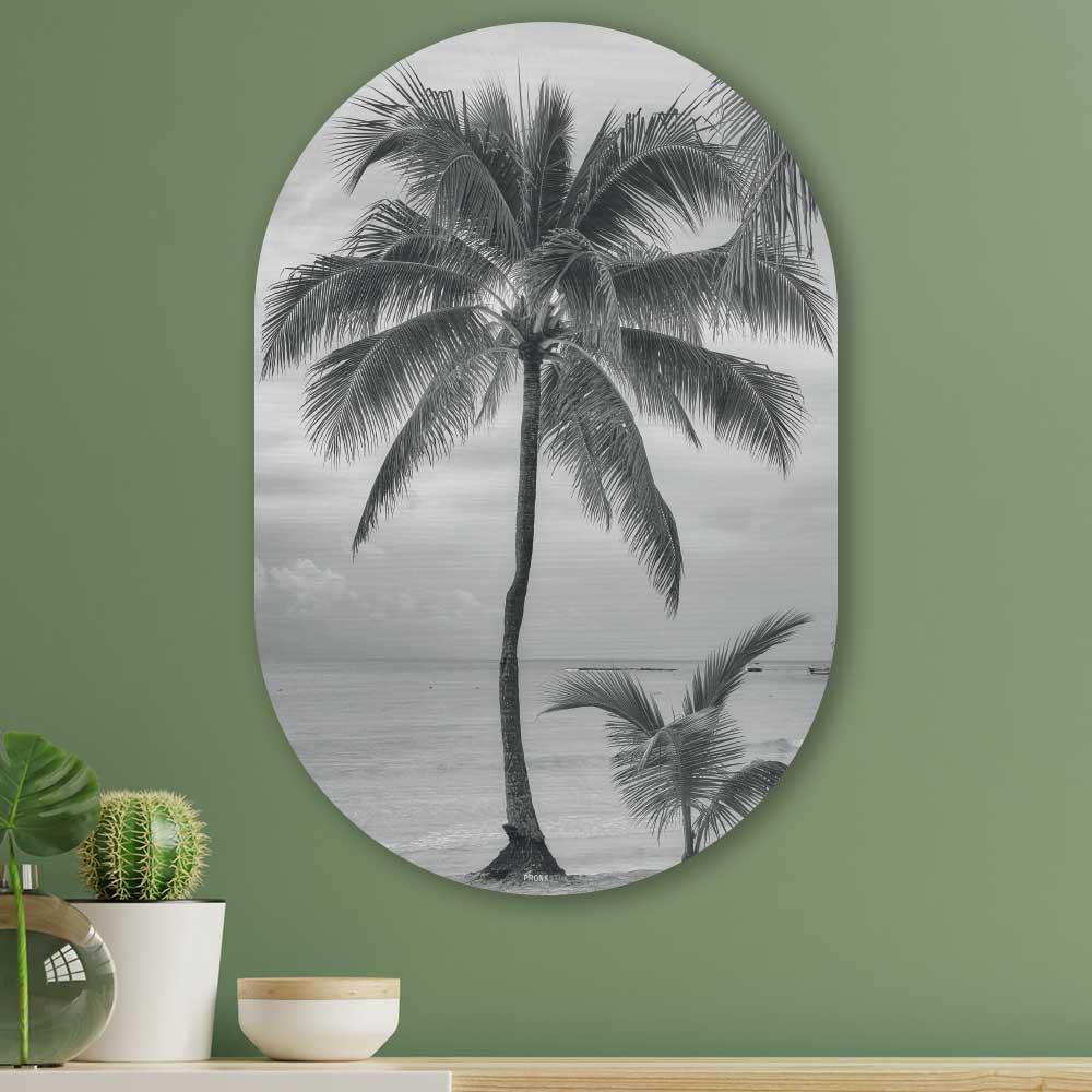 wanddecoratie kopen - Palm Tree Oval - Unieke wanddecoratie