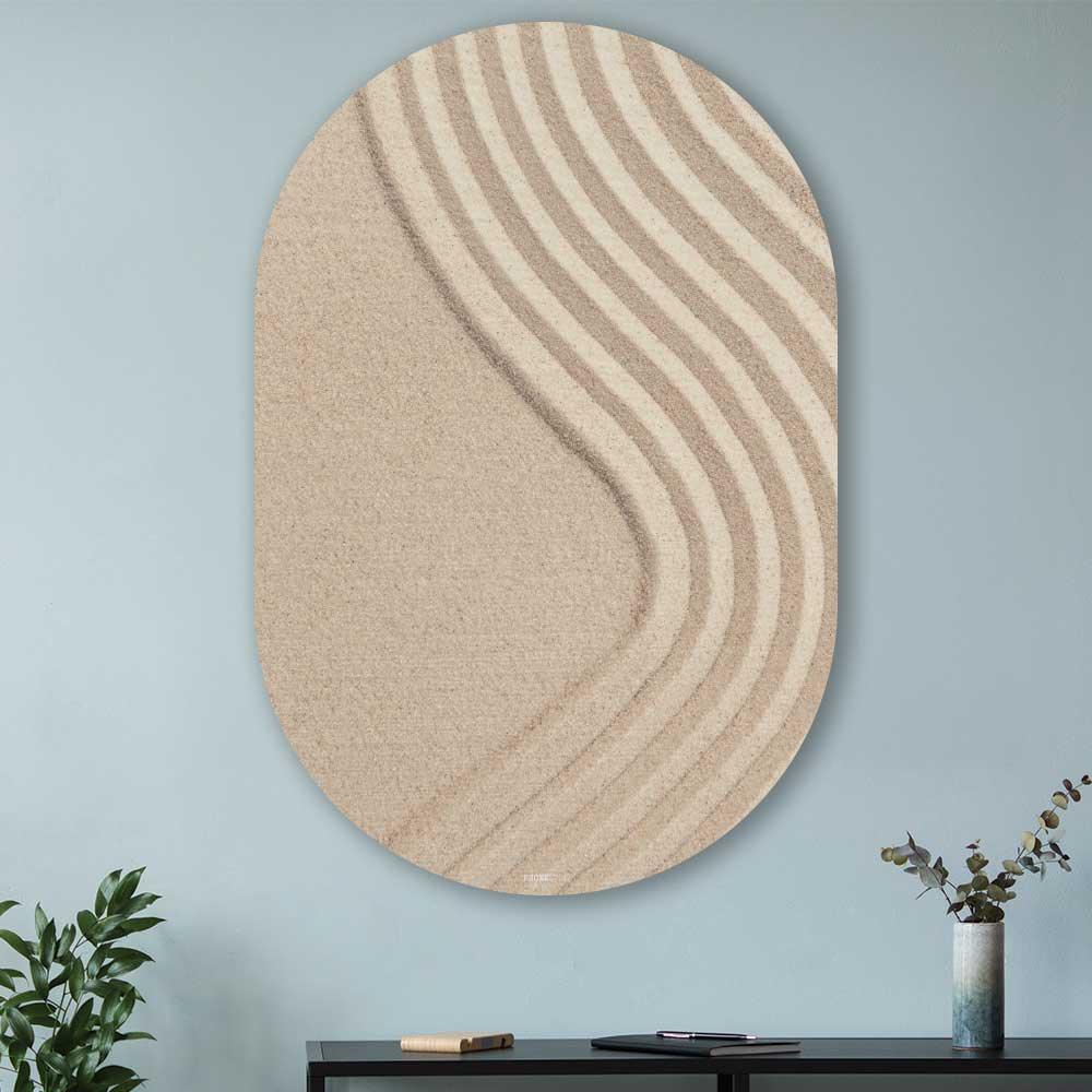 wanddecoratie kopen - Sand Waves Oval - Unieke wanddecoratie