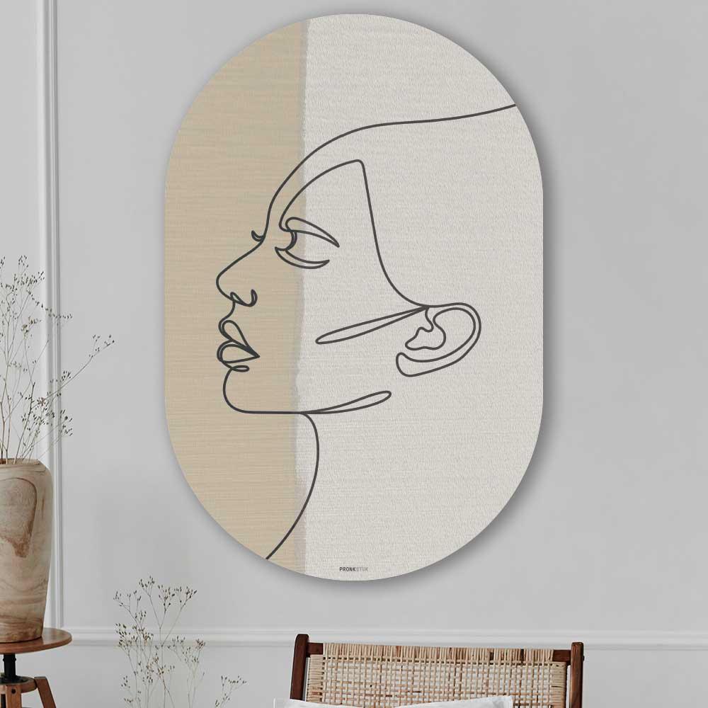 wanddecoratie kopen - Silent Face Oval - Unieke wanddecoratie