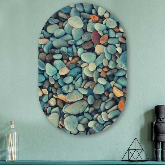 wanddecoratie kopen - Stone Beach Oval - Unieke wanddecoratie