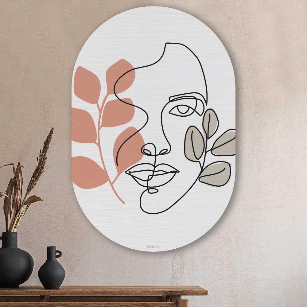 wanddecoratie kopen - Stylistic Face Oval - Unieke wanddecoratie