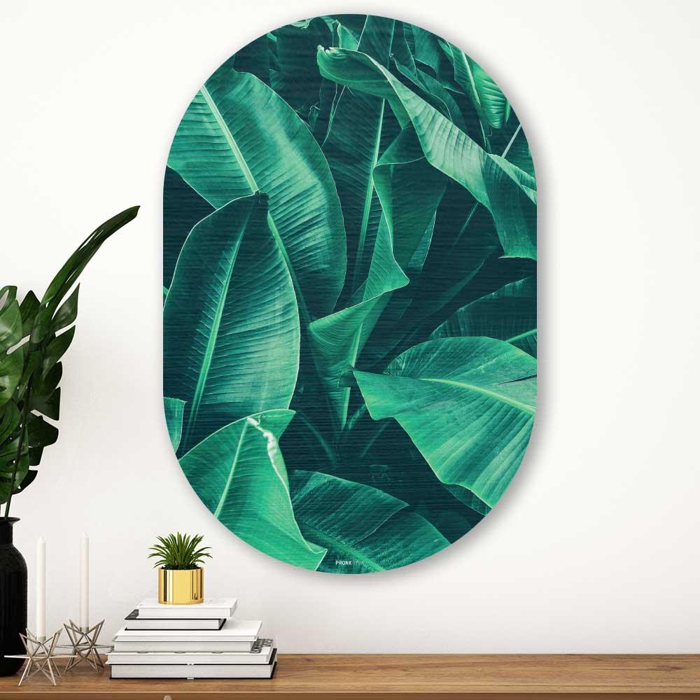 wanddecoratie kopen - Tropic Leaves Oval - Unieke wanddecoratie