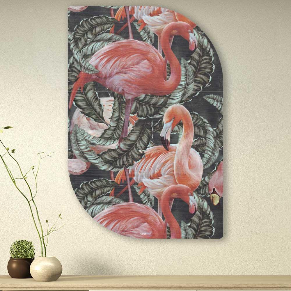 wanddecoratie kopen - Tropical Flamingo Lehti - Unieke wanddecoratie