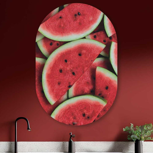 wanddecoratie kopen - Watermelon Oval - Unieke wanddecoratie