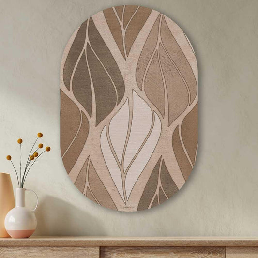 wanddecoratie kopen - Wavy Leaves Oval - Unieke wanddecoratie