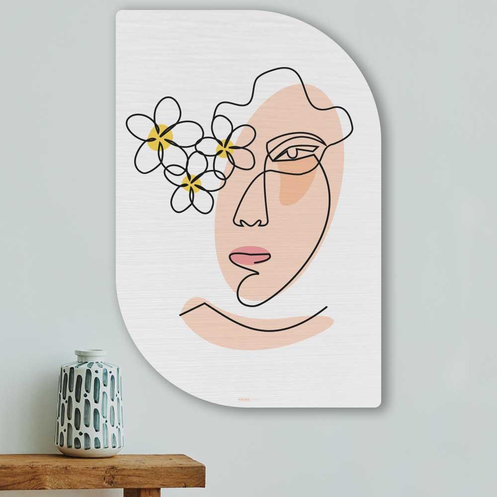 wanddecoratie kopen - Woman with flowers Lehti - Unieke wanddecoratie