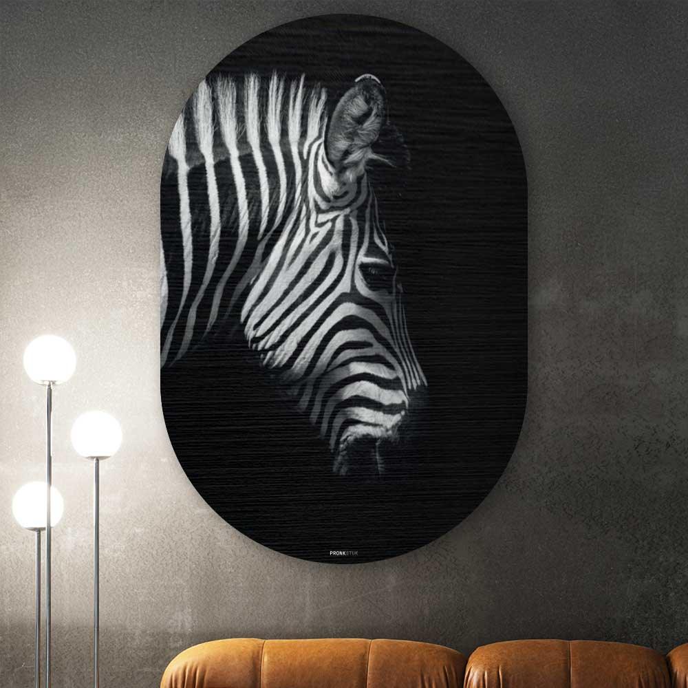 wanddecoratie kopen - Zebra Oval - Unieke wanddecoratie